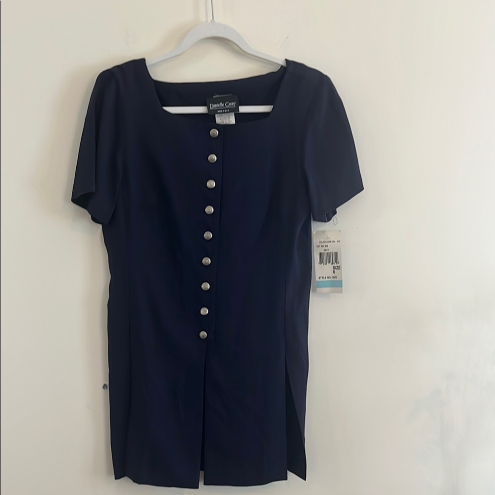 Vintage Danielle Casey Button Down Top‎ Tunic Nautical Coastal Old Money Classic - Picture 1 of 8